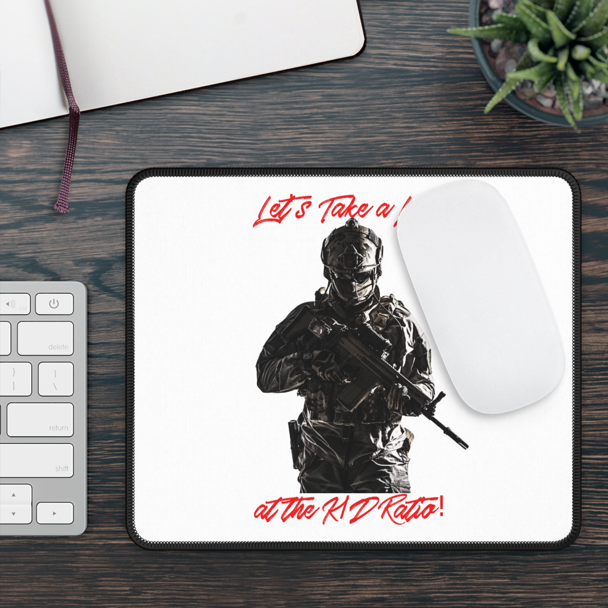 Gaming Mouse Pad — "Let's Take a Look at the K/D Ratio" Tactical Shooter Desk Mat
