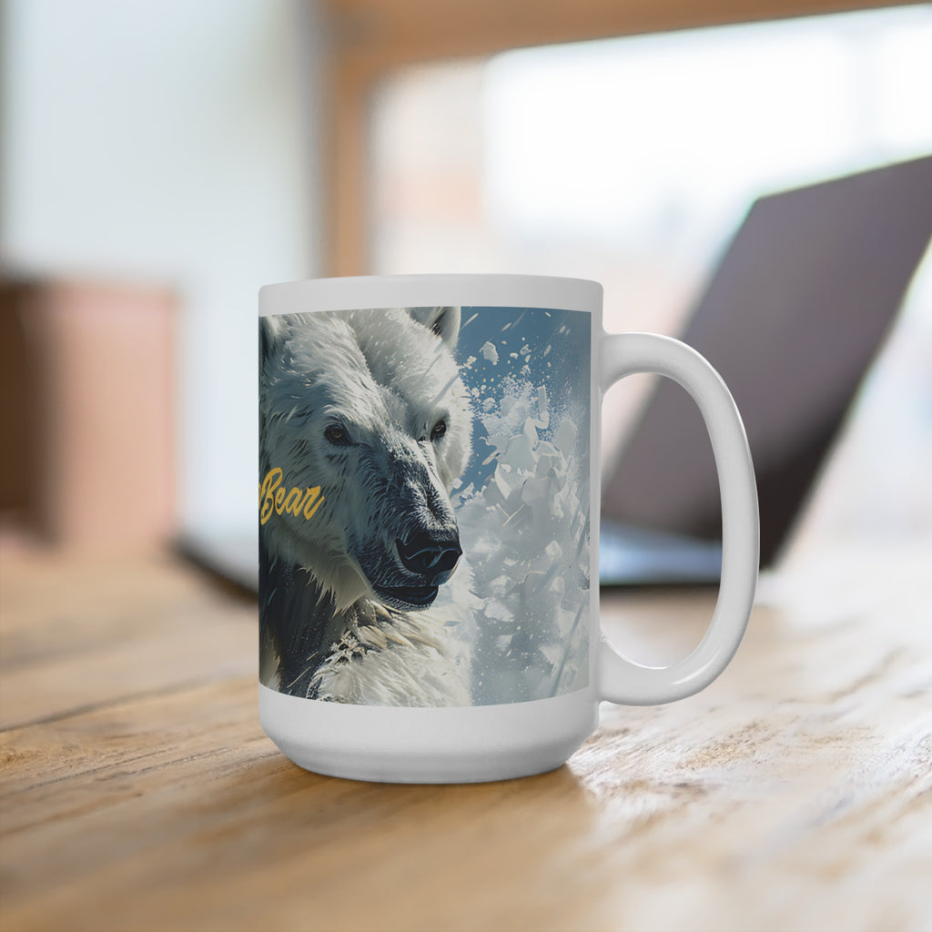 Polar Bear Mug - "Raging Sea Bear" 15oz Ceramic Coffee Cup