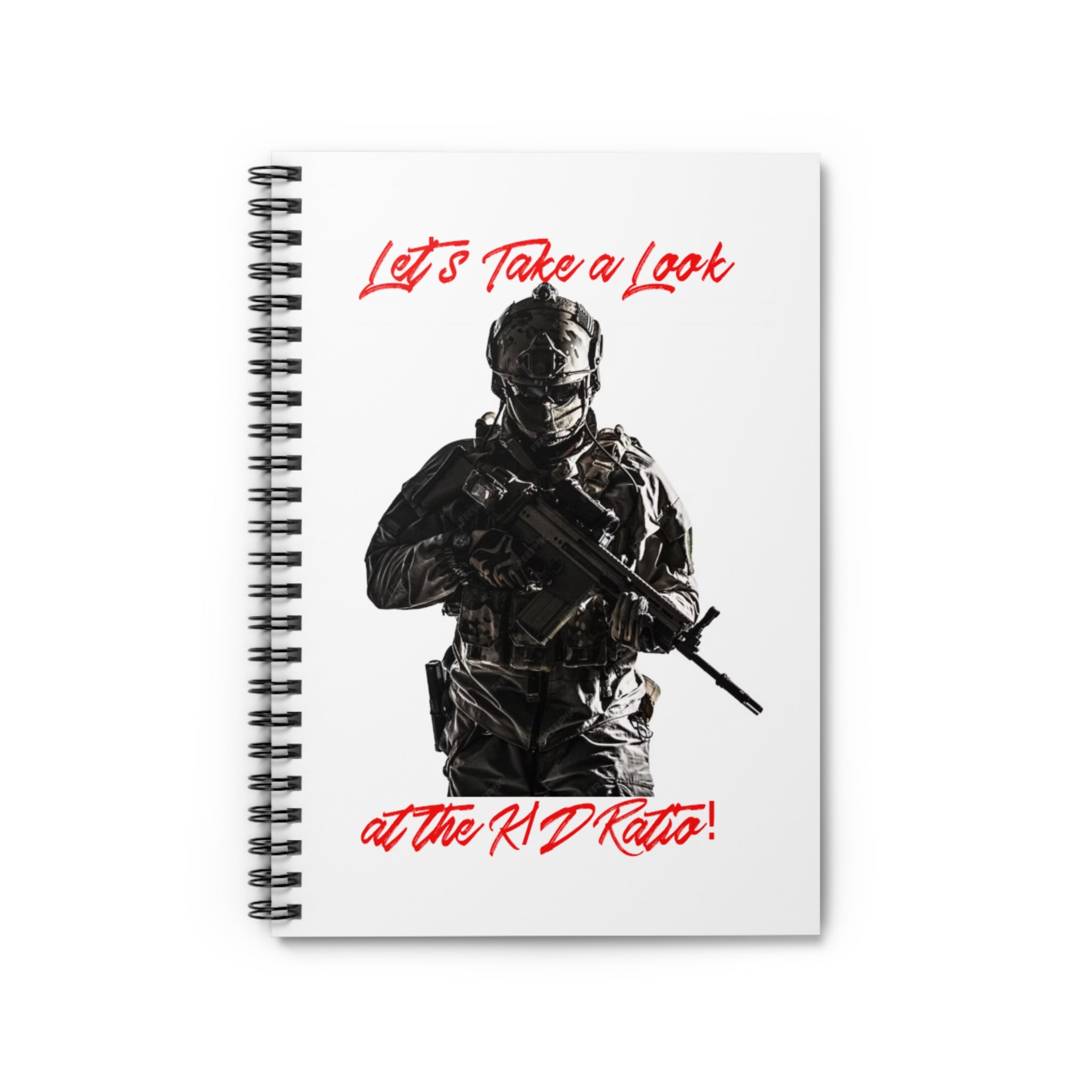 Gamer Tactical Spiral Notebook — "Let’s Take a Look at the K/D Ratio" Ruled Journal