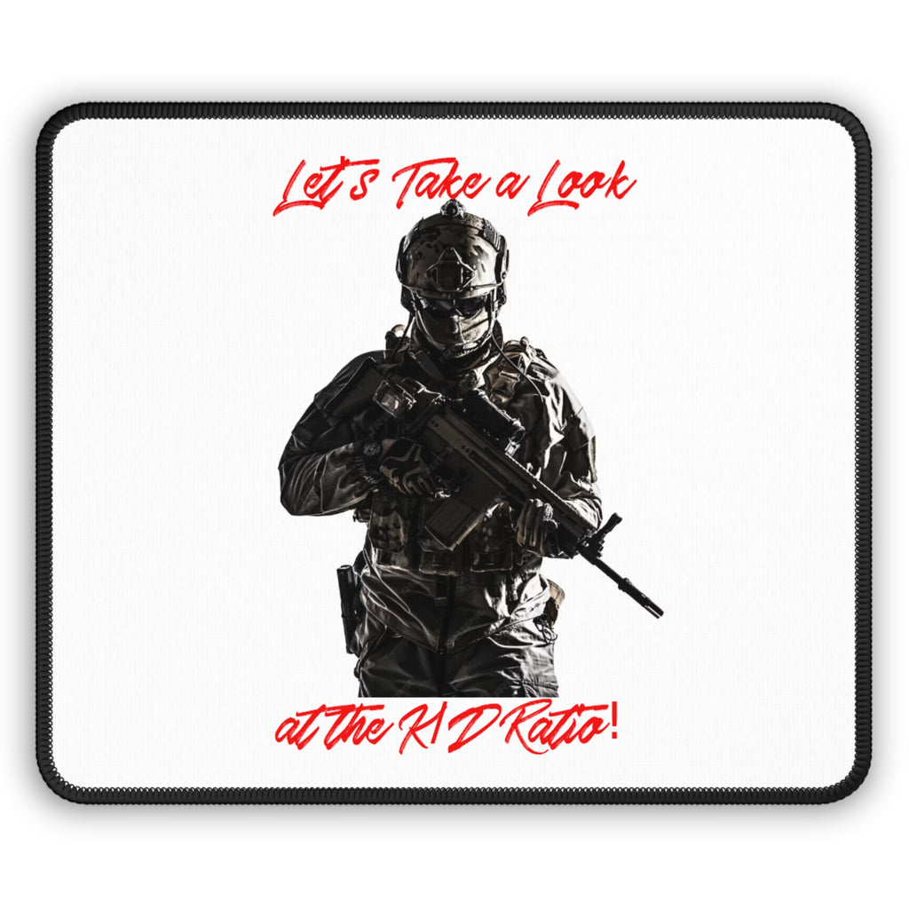Gaming Mouse Pad — "Let's Take a Look at the K/D Ratio" Tactical Shooter Desk Mat