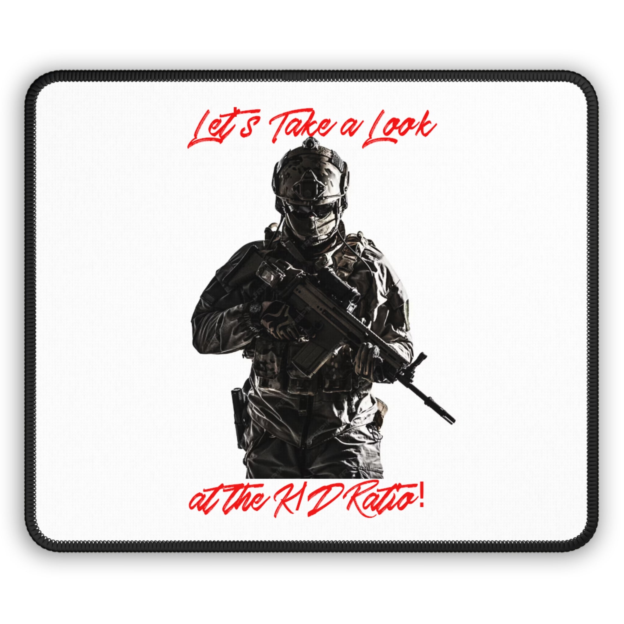 Gaming Mouse Pad — "Let's Take a Look at the K/D Ratio" Tactical Shooter Desk Mat