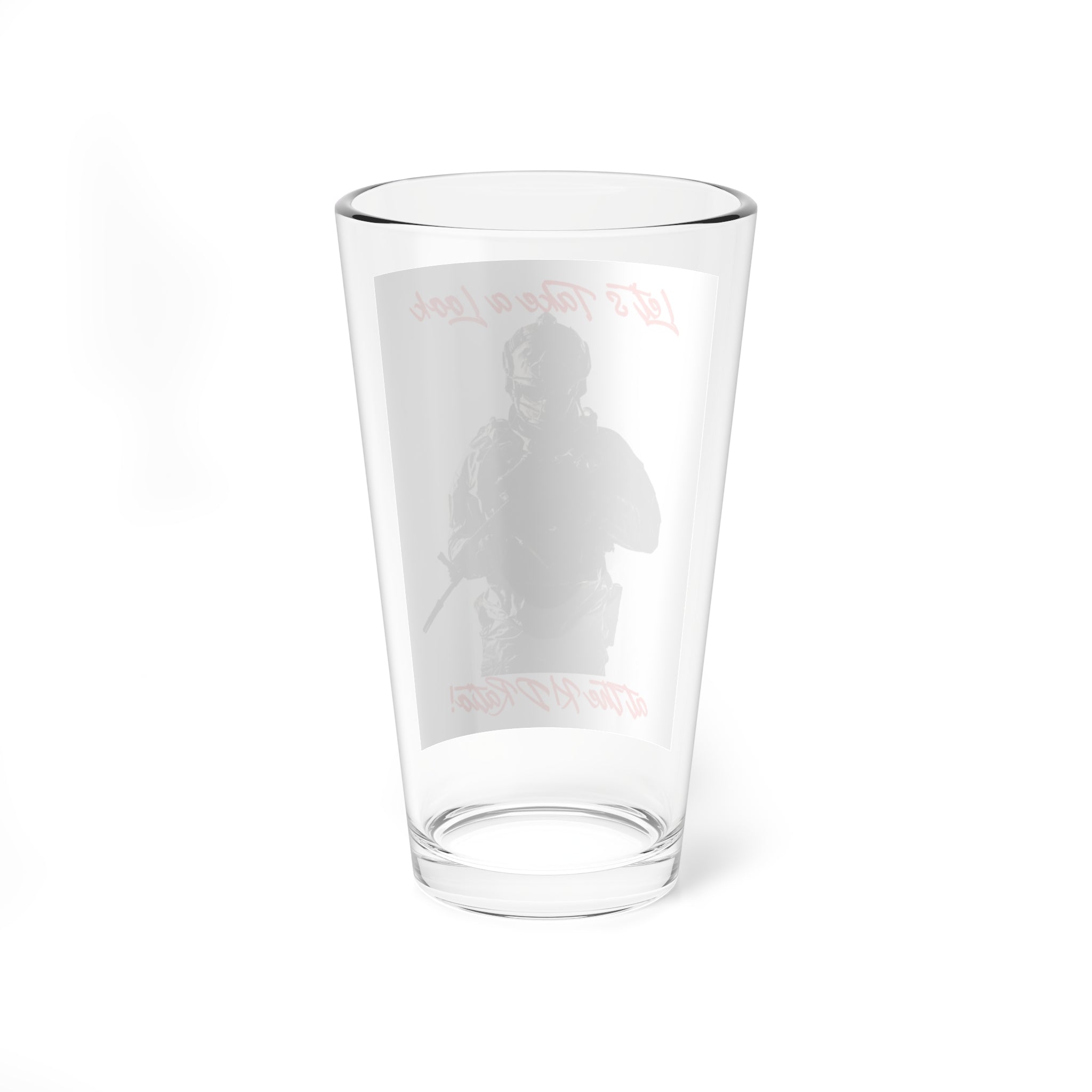 Tactical Soldier Pint Glass — "Let's Take a Look" 16oz Mixing Glass