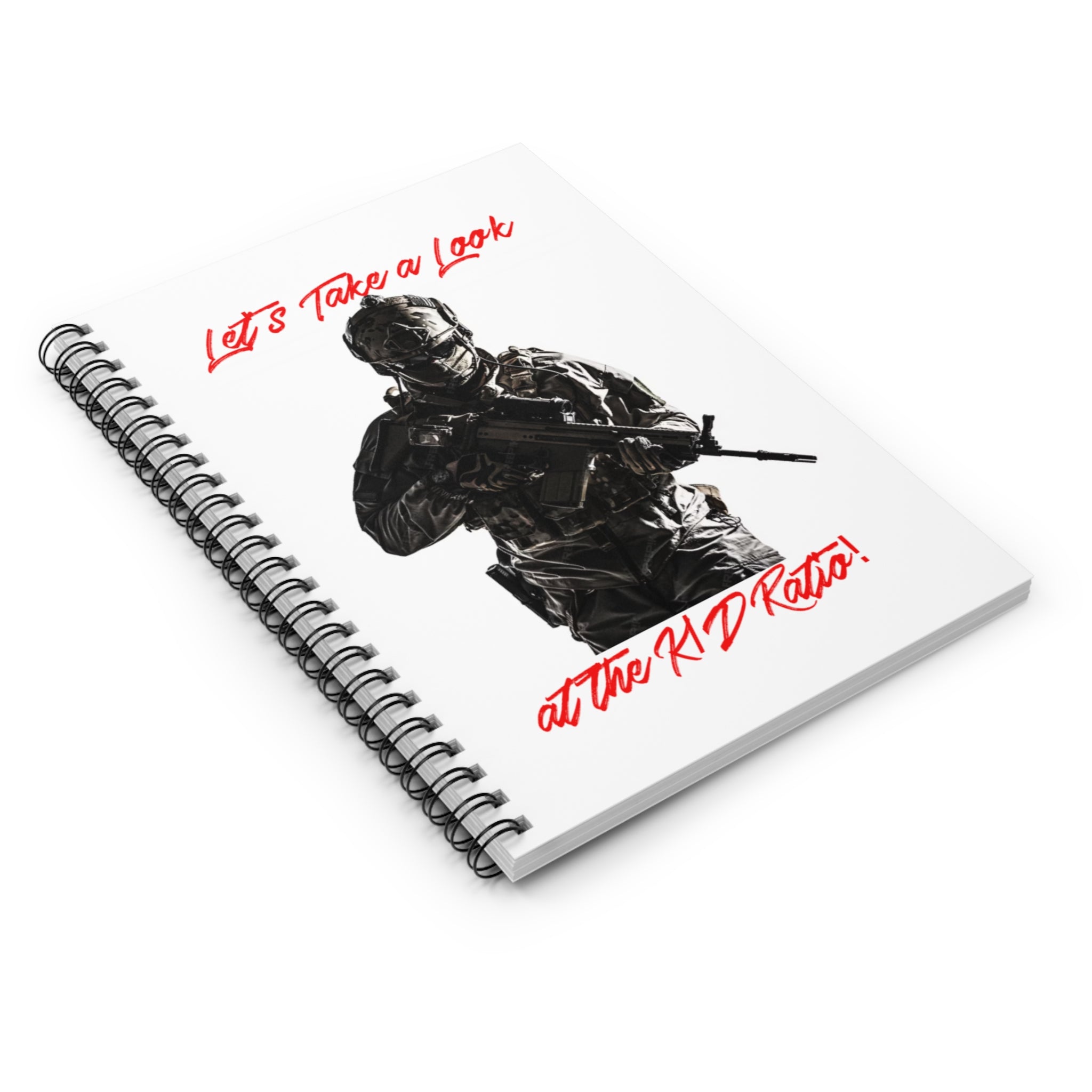 Gamer Tactical Spiral Notebook — "Let’s Take a Look at the K/D Ratio" Ruled Journal