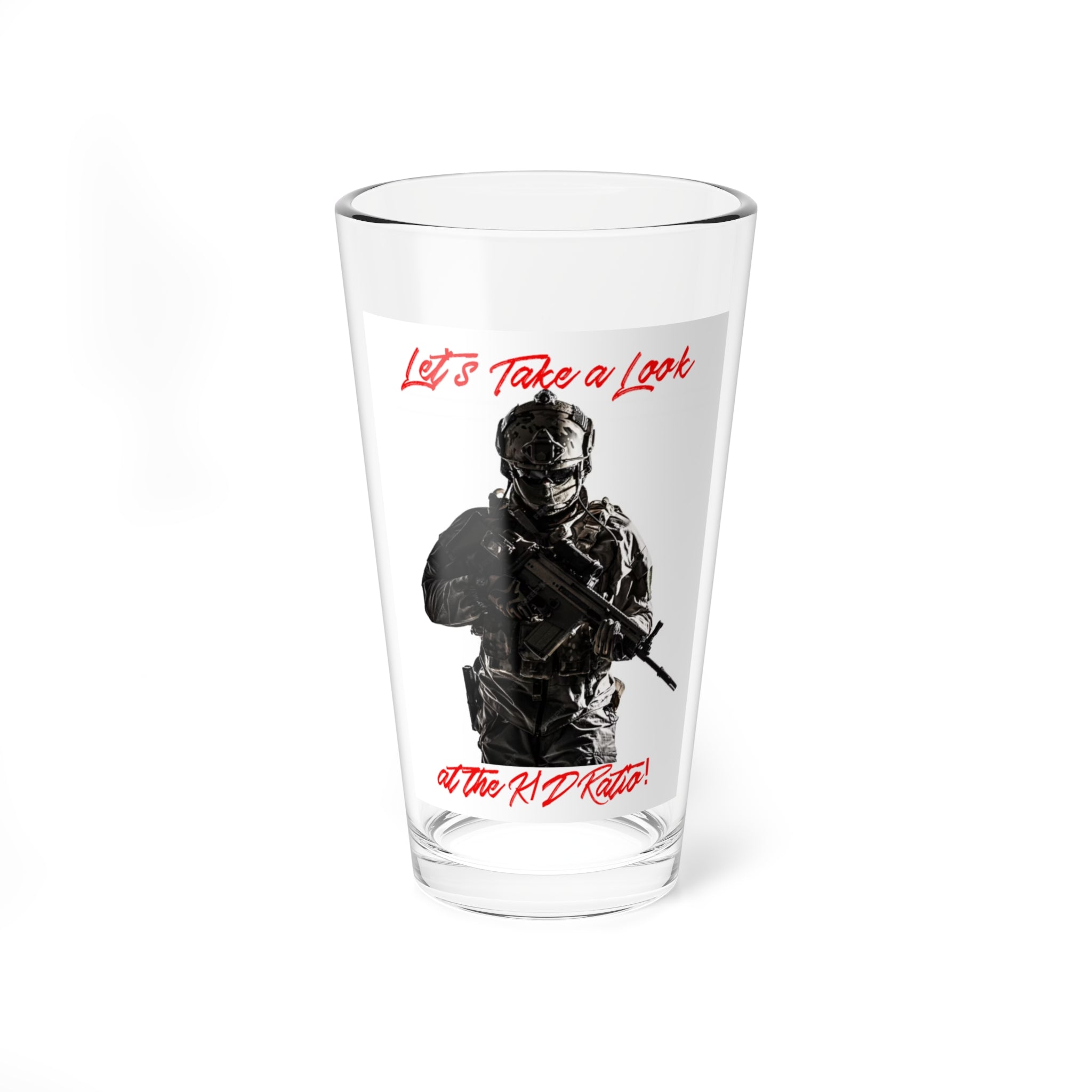 Tactical Soldier Pint Glass — "Let's Take a Look" 16oz Mixing Glass