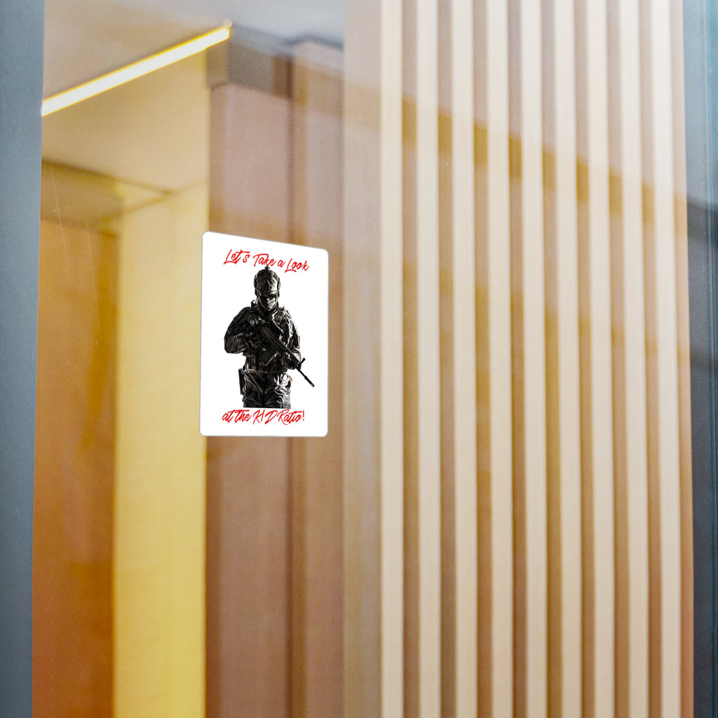 Tactical Soldier Kiss-Cut Vinyl Decal — "Let's Take a Look at the R/D Ratio!"